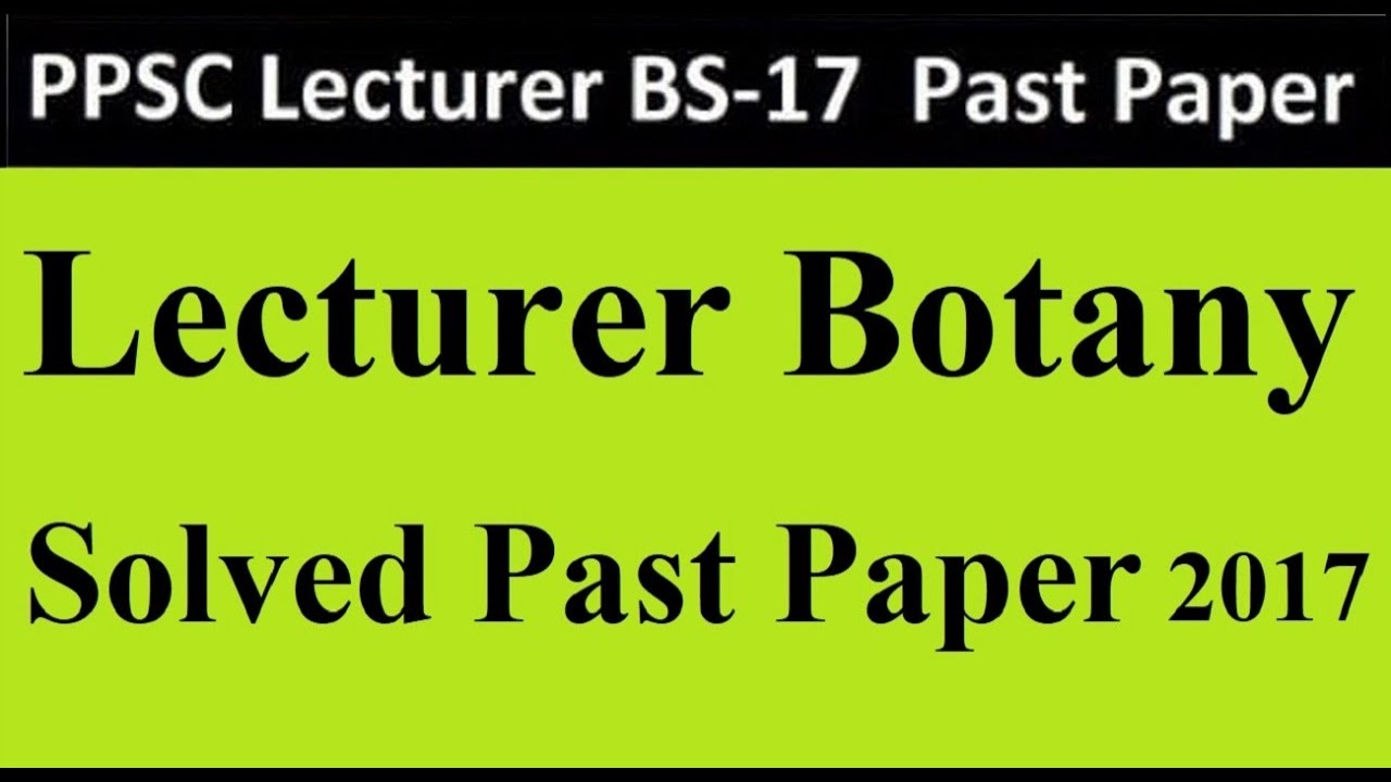 PPSC Botany Solved Past Papers MCQs
