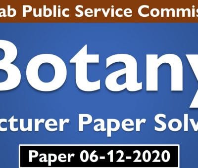 PPSC Lecturer Botany Past Paper