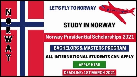 Norway Presidential Scholarships 2021